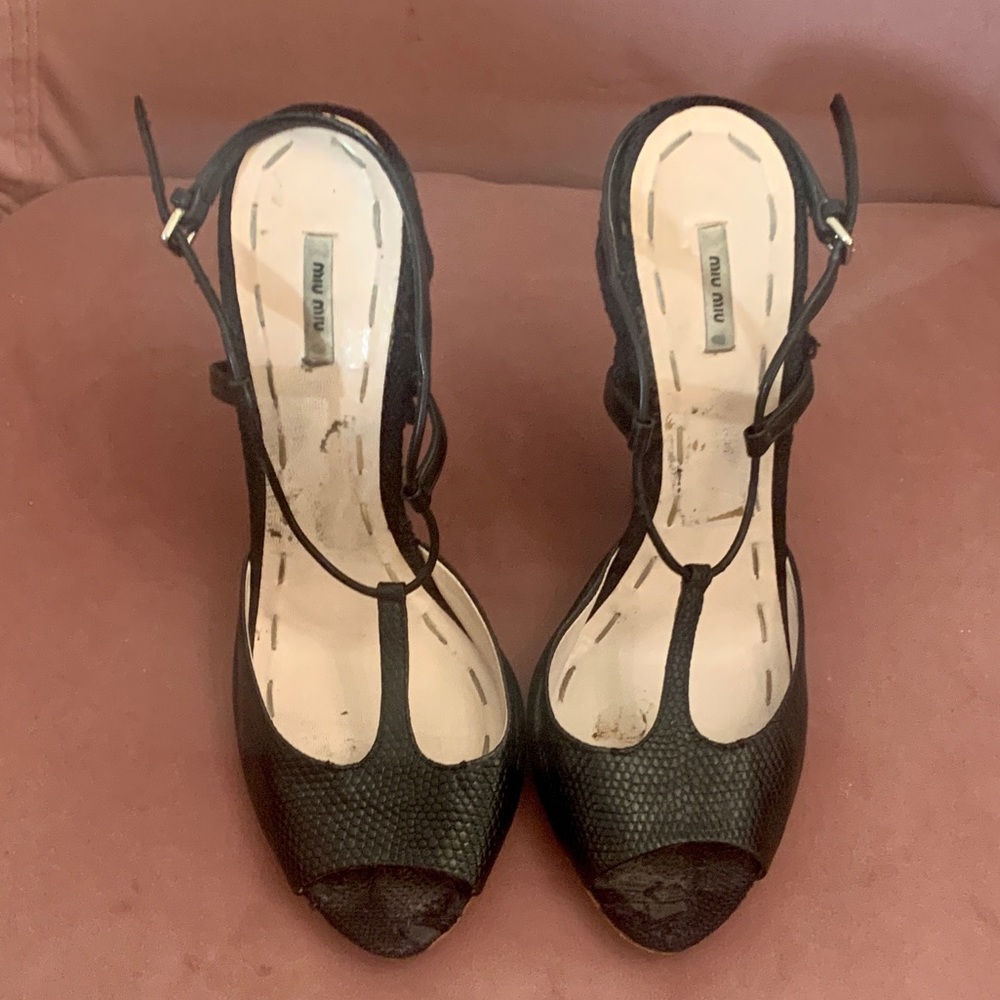 Miu Miu wedges. Color black. Size 38.